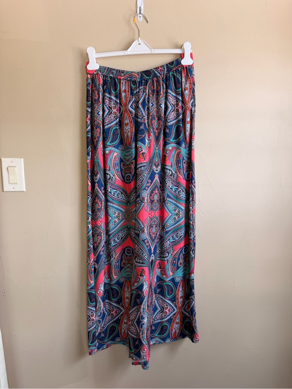 VENUS Paisley Maxi Skirt in Coral, Teal & Navy